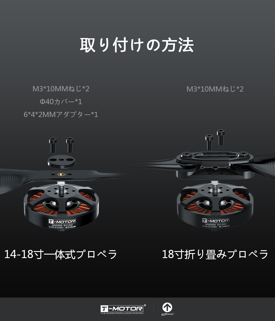 Antigravity MN5006 KV450 超軽量 & 高効率UAVモーター
