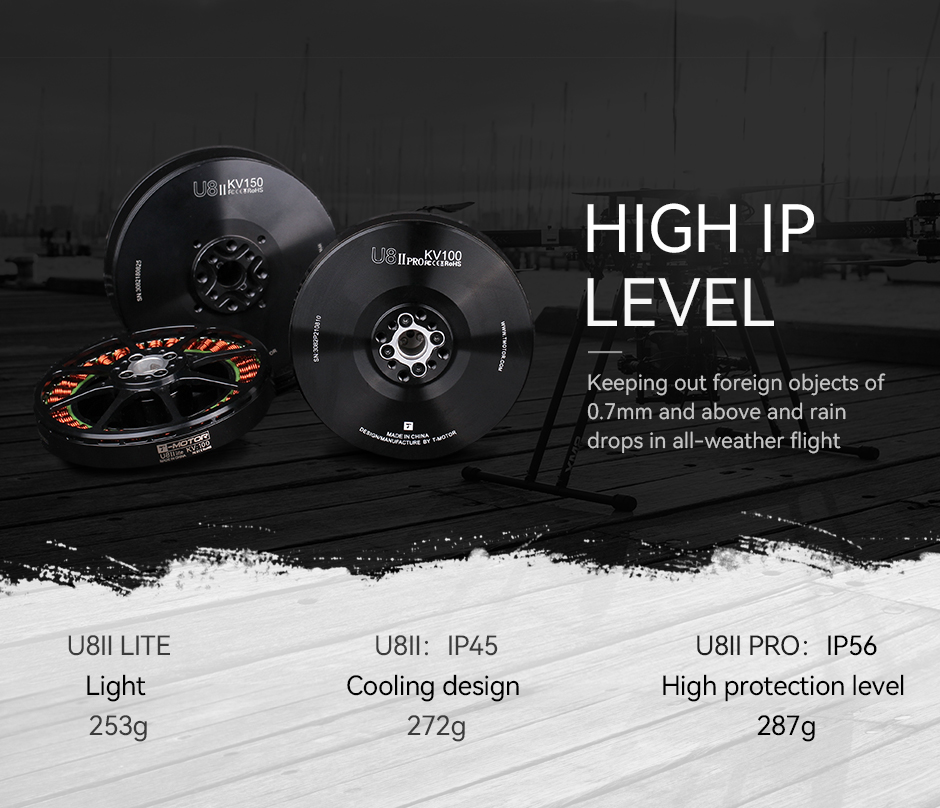 U8Ⅱ PRO KV100 UAV Motor - IP56 & High Efficiency