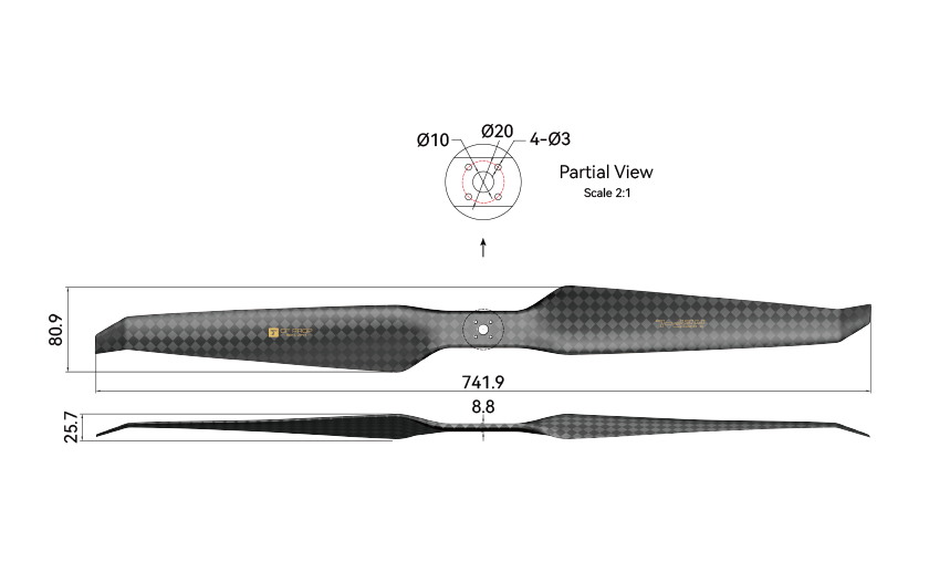 HEP-L 29 Inch Propeller Engineering Drawing (English Version).png