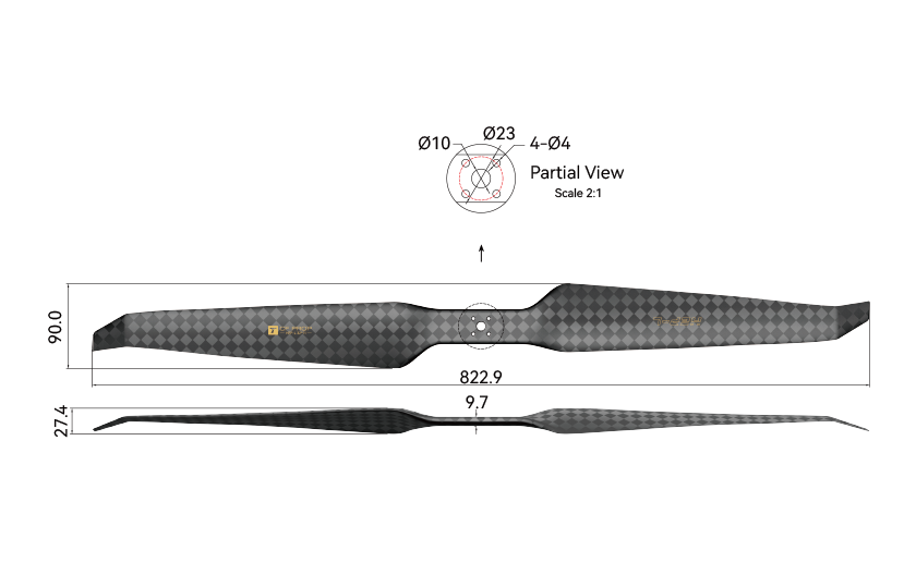 HEP-L 32 Inch Propeller Engineering Drawing (English Version).png